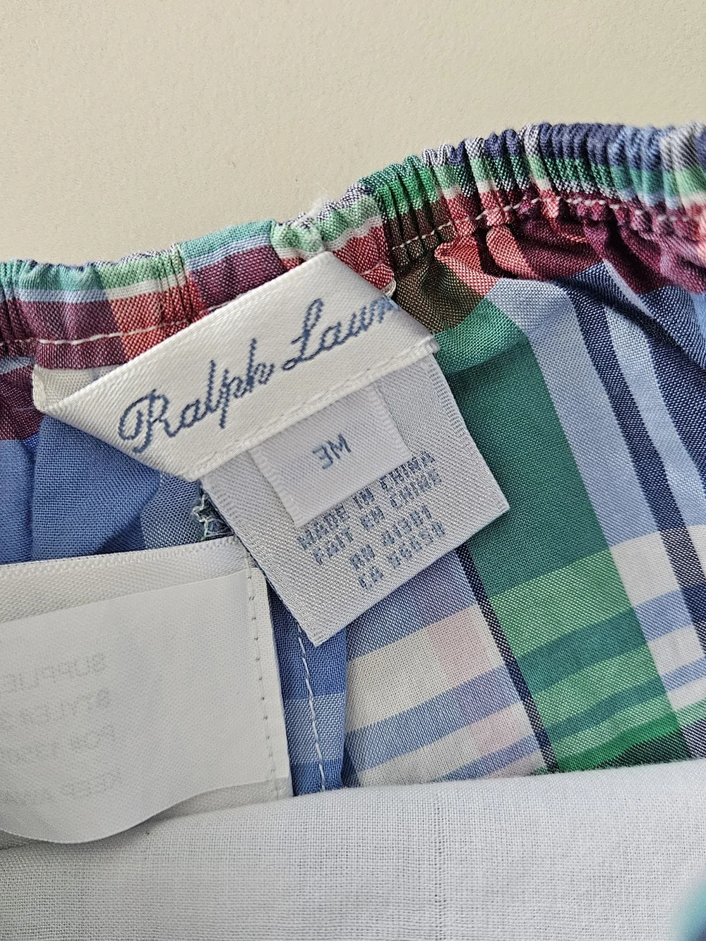 Ralph Lauren Blue Multicolor Plaid Baby Shorts